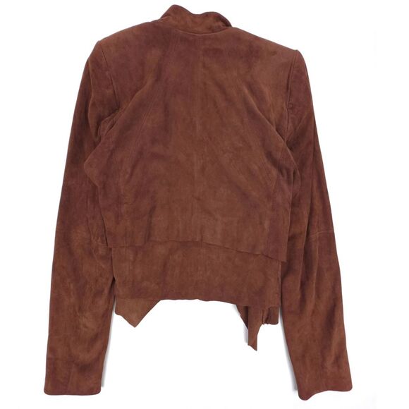 NEW White House Black Market 100% Suede Ruffle Jacket Western Boho Downtown Chic - Picture 5 of 6